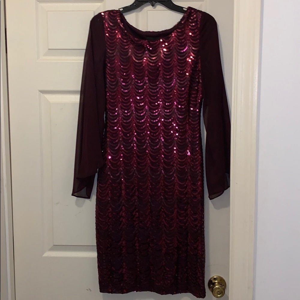 Maroon sequin dress